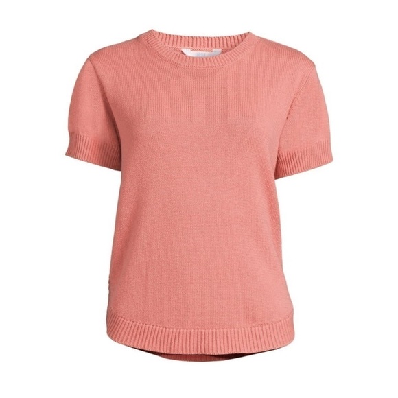 NWT Time and Tru Crewneck Short Sleeve Sweater Pink Camellia Size Small - Picture 11 of 15